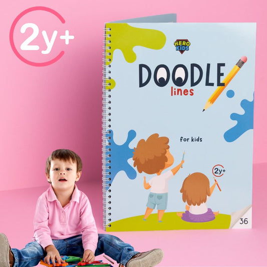 Doodle Lines - zápisník na psaní a mazání pro výuku, opakovaně použitelný